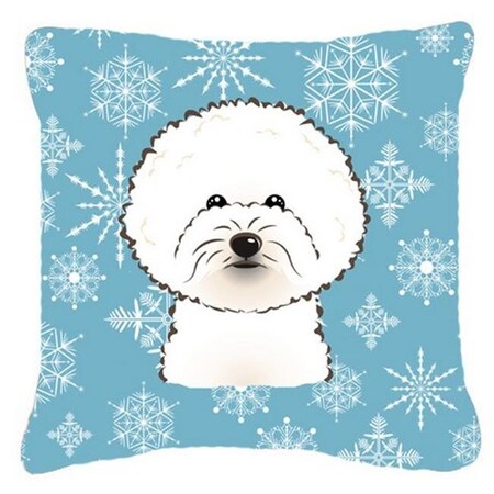 Carolines Treasures Carolines Treasures BB1651PW1414 Snowflake Bichon Frise Fabric Decorative Pillow BB1651PW1414